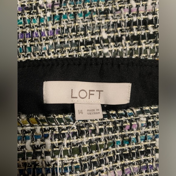 NWT Ann Taylor LOFT Metallic Threads Pencil Skirt Size 14 Two Front Pockets NWT - Picture 8 of 10